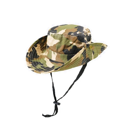 Pogah Kids Camouflage-Sun-Hat UV-Protection Camo-Boonie - with Chin-Strap Bucket Hat Outdoor Fishing for 5-14 Years Old