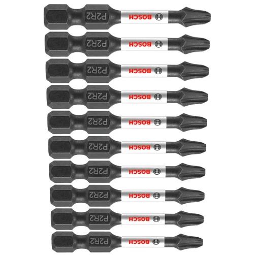 BOSCH ITP2R22B 10-Pack 2 In. Phillips/Square #2 Impact Tough Screwdriving Power Bits