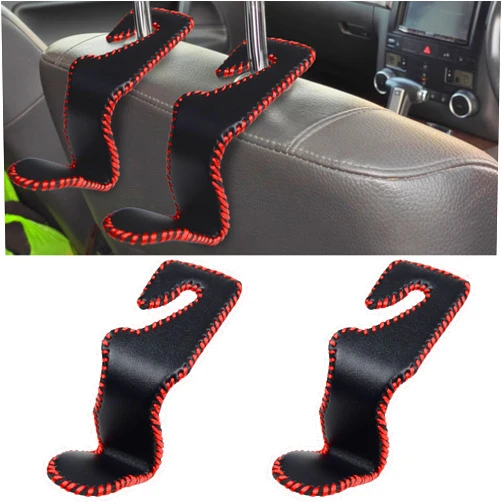 BFXM Car Seat Headrest Storage Hook s 2Pcs, Back Seat Purse Leather Hanger Holder, Magnetic Storage Organizer for Purses Handbag Grocery Bags Coats