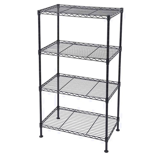 Loyaltaling Standing Shelf Units, 4 Tier Shelving Unit NSF Wire Shelf Metal Large Storage Shelves Heavy Duty Height Adjustable Commercial Grade Steel Utility Layer Shelf Rack Organizer Black