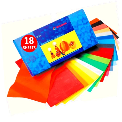 Stockmar Decorating Natural Beeswax Sheets - 18 Large Assorted Color Beeswax Sheets, Walford Art Supplies