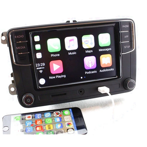 Sprwinautummer CarPlay 6.5in MIB RCD330 Touchscreen 187B 6RD035187 B Replacement for VW Jetta Golf MK5/MK6 CC Caddy Polo EOS Passat Scirocco Tiguan Touran Transporter