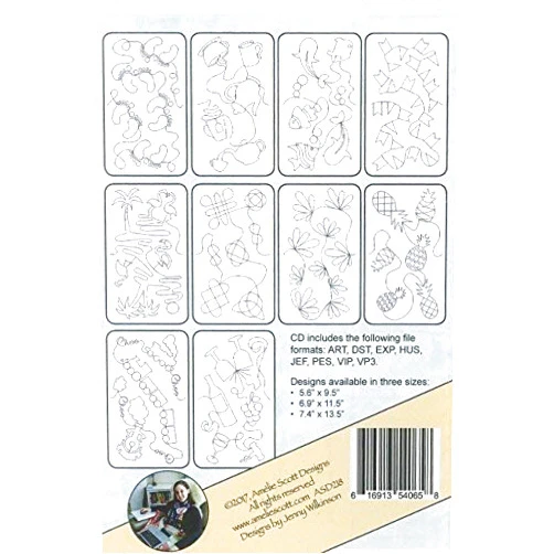 Amelie Scott Designs Edge-to-Edge Quilting on Your Embroidery Machine Expansion Pack 7