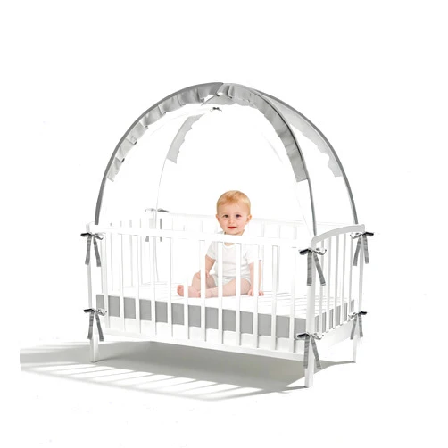 Jaseppor Crib Tent to Keep Baby in - Stop Climbing Out with Double Zipper & Strong Rods, Breathable Mesh Pop-Up Canopy for Easy Installation, Fits Standard Cribs