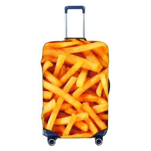 Xsovgoi Suitcase Covers For Luggage Golden French Fries Delicious Elastic Stretch Luggage Cover Protector (For 18-32 Inch Suitcase)