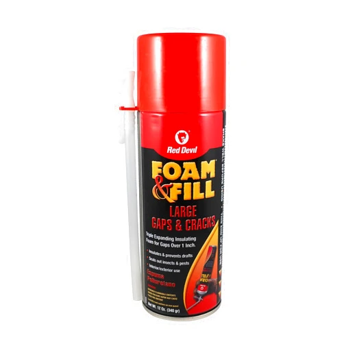 Red Devil 0909 Fill Large Gaps & Cracks Expanding Polyurethane Foam Sealant, 12 oz, Off White