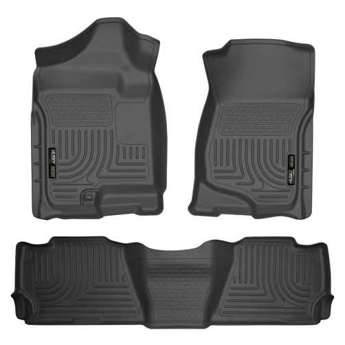 Husky Liners Weatherbeater Floor Mats | Fits 2007 - 2014 Chevrolet Suburban 1500/GMC Yukon XL1500, 2007 - 2013 Cadillac Escalade EXT/Chevrolet Avalanche | Front & 2nd Row, 3-pc Black - 98261