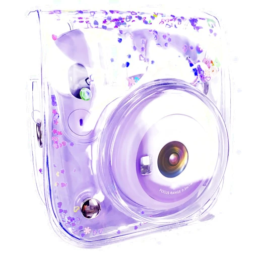 Elvam Camera Clear Case Bag Compatible with Fujifilm Ins Mini 11/9/8+/8 Instant Camera with Detachable Strap (Purple Heart)