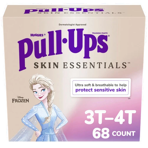Pull-Ups Girls' Skin Essentials Potty Training Pants, Training Underwear, 3T-4T (32-40 lbs), 68 Ct