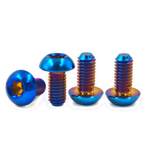 Maxiulan Set of 4 Titanium Bolts M5 x 12mm MTB Bike Bicycle Water Bottle Holder Screws (Blue)