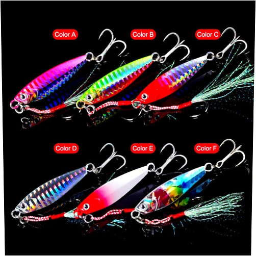 Dyxssm Jigs Fishing Spoons Hard Lures Spinners Jigging Bait 7g 10g 15g 20g 30g (Pack of 6)