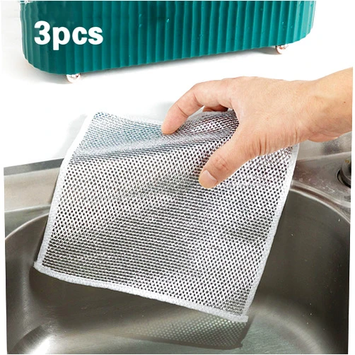 Zlimpty Probablei Multipurpose Wire Miracle Cleaning Cloths, Probable Cleaning Cloth, Probablei Streak-Free Miracle Cleaning Cloths - Reusable (3pcs)