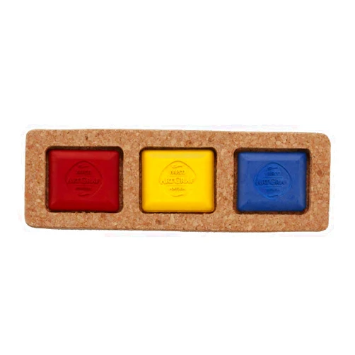 ArtGraf Art Graf Artist Water Soluble Tailors Chalk Set of 3 Rich & Intense (Cork Box), Primary Color 3 Pc Set