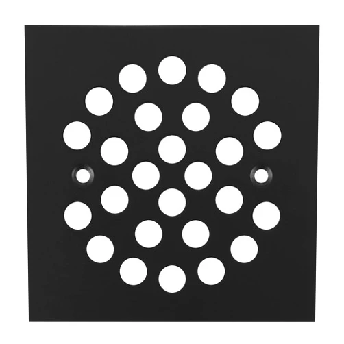 Vouruna Square 4-1/4 Inch (108mm*108mm) Screw-in Shower Drain Cover Replacement Square Floor Drainer Grate, (Black)