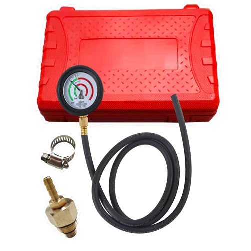 JRangelp Exhaust Back Pressure Tester Car Catalytic Converter Clog Tester Exhaust Back Pressure Gauge Kit Automotive Exhaust Back Pressure Tester Kit with 6-Foot Hose & Adapter (M12&M18) & Carry Box