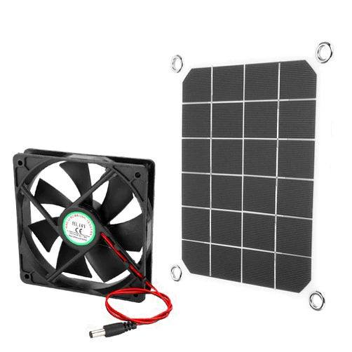 Sonew 6V 10W Solar Powered Exhaust Fan, Waterproof Solar Panel Power Mini Ventilator for Home Attic, Greenhouse, Pet Dog Chicken House Cooling