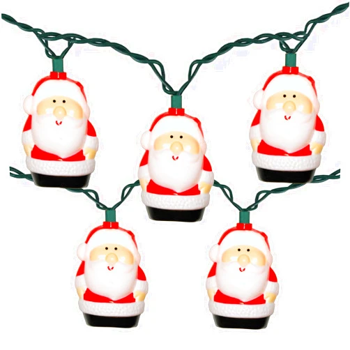 Konictom 10 Light Santa Head Light Set - 8.5Ft Christmas Santa Claus Decorations String Lights with 10 Santa Claus Decorations Lights, Santa Claus Novelty Fairy Lights for Party Kid's Room Xmas Tree Decor