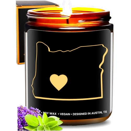 Rosa Vila Oregon Candle, Gifts for Women, Oregon Gifts for Men, Oregon Souvenir Gifts, State Oregon Themed Gifts, Moving Away & Home Sick Gifts, Birthday, Christmas, Graduation, Gift-Ready