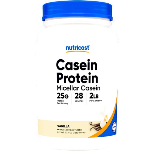 Nutricost Casein Protein Powder 2lb Vanilla - Micellar Casein, Gluten Free, Non-GMO