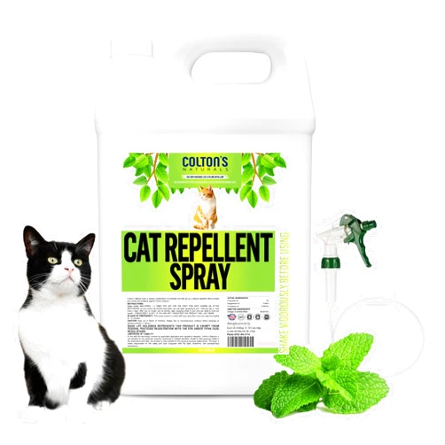 Colton's Naturals Cat Repellent Spray Outdoor & Indoor (128 OZ) Keep Cats Away, Training Tool, Yard Furniture Garden Deter Cats. Ready to Use