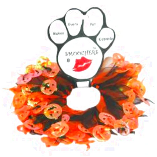 Mirage Pet Products Halloween Smoocher Pet Party Collar- Pumpkin Jack O'Lantern (Small (8