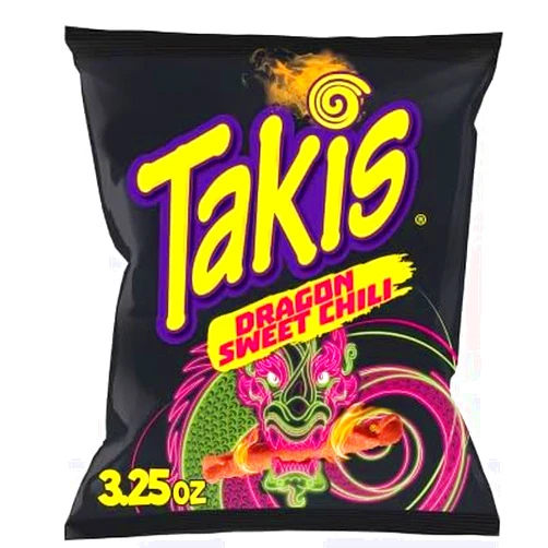 Riega Snacks Takis Dragon Sweet Chili Rolled Tortilla Chips, 3.25 oz Bags (12 Count) – Hot & Spicy Snack with Sweet Heat, Riega Snacks Variety