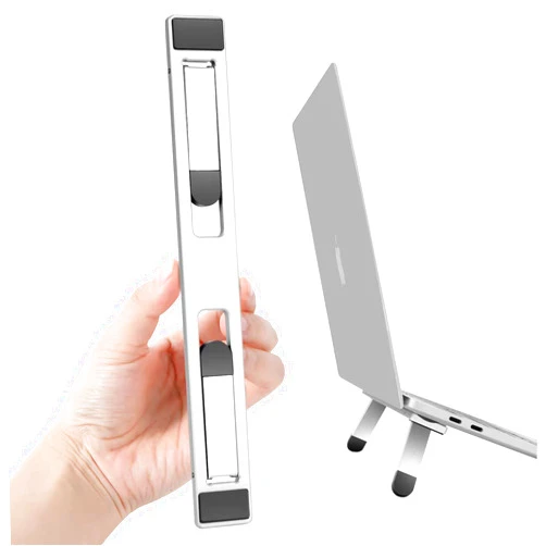 VOVOTOU Riser for Desk,Pop up Laptop Stand,Adjustable Height Self-Adhesive Portable Laptop Stand with Feet, Extend Leg,Foldable Computer Stand for 10”-17” Models MacBook Air, Keyboard etc.
