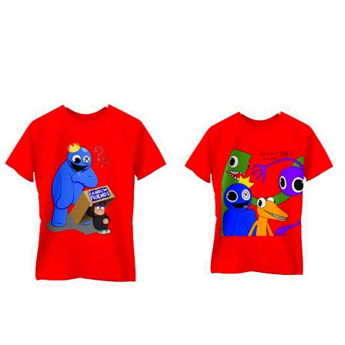 Kidzwear 2 Pack T-Shirt Rainbow Friends Bleu Halloween for Children Several Sizes …8