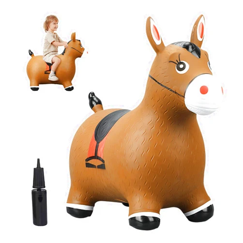 Skyroku Inflatable Bouncing Horse for Kids – Fun Ride-On Toy with Ear Handle, Soft & Durable, Promotes Physical Activity, Perfect for Indoor & Outdoor Play, Ages 1-5