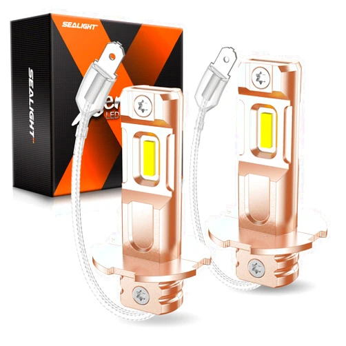 SEALIGHT H3 LED Bulb 10000LM, 600% Super Brighter H3ll H3 Led Fog Light Bulb for Fog Lamp, Super Heat Dissipation Performance, DRL, Pack of 2