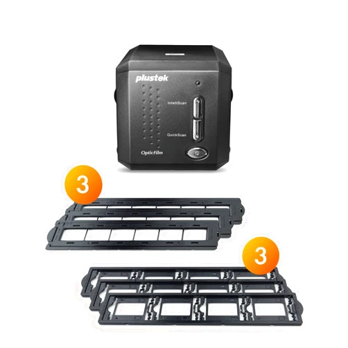 PlustekOpticFilm 8200i SE Film & Slide Scanner Converter + 35mm Mounted Slide Holders kit + 35mm Negative Film Stripe kit