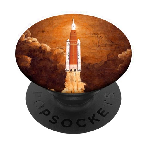 Space Launch Moon Landing Merch Artemis Launch SLS Moon Orbit Space Da Vinci PopSockets Swappable PopGrip