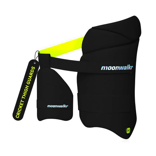 moonwalkr 2.0 Cricket Batting Combo Thigh Guard Black