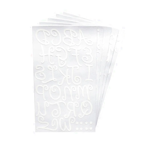 Magfok Iron on Transfer Letters 1.5 Inch Flock Uppercase & Lowercase for Fabric, 5 Sheet (White)