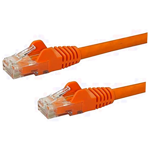 StarTech.com 1ft CAT6 Ethernet Cable - Orange CAT 6 Gigabit Ethernet Wire - 650MHz 100W PoE RJ45 UTP Network/Patch Cord Snagless w/Strain Relief Fluke Tested/Wiring is UL Certified/TIA (N6PATCH1OR)