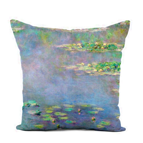 Topyee Throw Pillow Cover 16x16 Inch Claude Monet Les Nympheas Water Lilies Lily Pond Impressionism Home Decor Pillowcases Square Pillow Cases Cushion Covers for Sofa Couch Bed