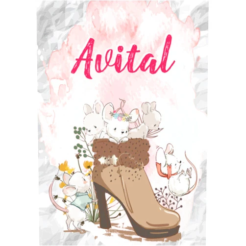 Axelle Joy Frc Publishing Avital: Carnet de notes A5 | Prénom personnalisé Avital | Cadeau d'anniversaire pour fille, femme, maman, copine, sœur | Souris mignonnes en bottes | ... Format A5 (14.8 x 21 cm) (French Edition)