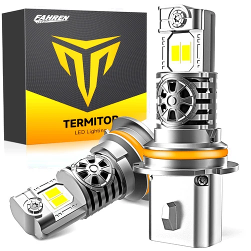 Termitor 9007/HB5 Light Bulbs, 22000LM Ultra Brightness, 10-Year Extended Lifespan with 20,000RPM Cooling Fan, 1:1 Halogen Size, 6500K Cool White, Canbus Ready, Plug and Play, Pack of 2