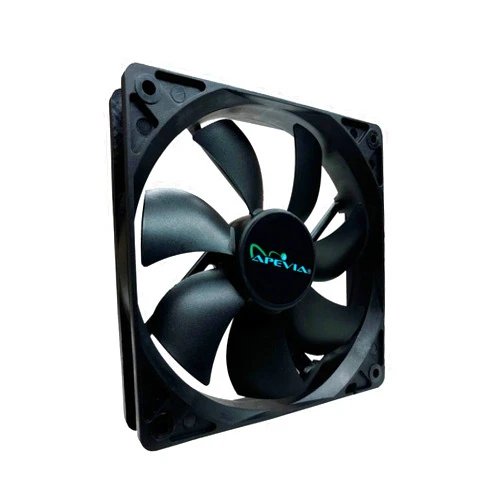 APEVIA CF12S-BK 120mm 4pin Molex & 3pin Motherboard Silent Black Case Fan