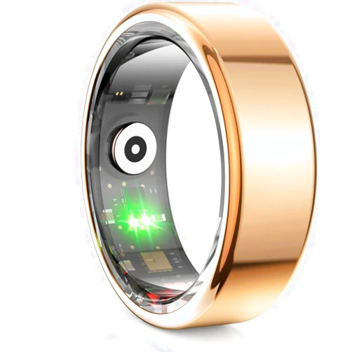 QAMEZOX Smart Rings for Men, Fitness Trackers for Women Sleep Tracking Wearable Heart Rate Blood Oxygen IP68 Waterproof, Compatible with Android & iOS,Gold,11