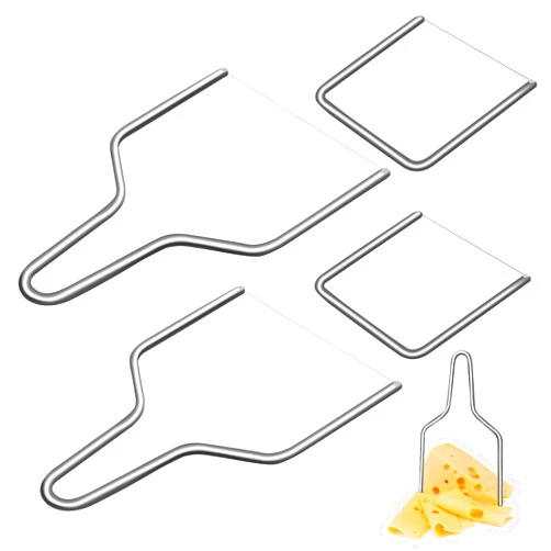 KIBBEH 4 Pcs Stainless Steel Cheese Slicer with Wire Cheese Cutter for Kitchen Block Cheese and Butter Slicer Tool (Y Type & U Type)