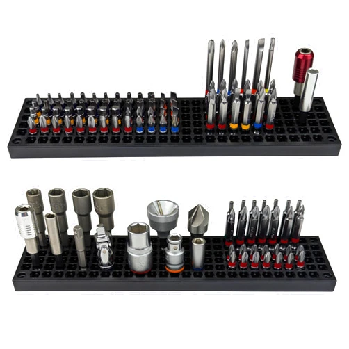 FREE ZONE Free your needs FREE ZONE Bit Organizer Set (Black) – 158-Hole Bit Storage – 1/4