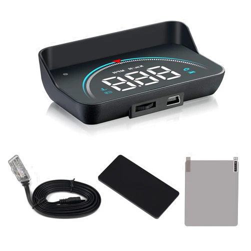 SHELITA Speedometer Heads Up Display Car HUD M8, OBD Digital Speed, Engine RPM, KM/MPH Switch, Water Temperature, Voltage, Satellite Numbers, Driving Distance, Multi-alarm, etc for All Cars After 2007
