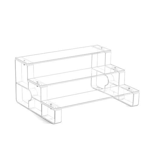 USHARP Perfume Stand and Cologne Organizer for men, 3 Tier Clear Acrylic Risers Display Stands,Cupcake Holder for Party, Shelf Risers for Figures, Decoration and Organization (3.5mm Thickened Panel)