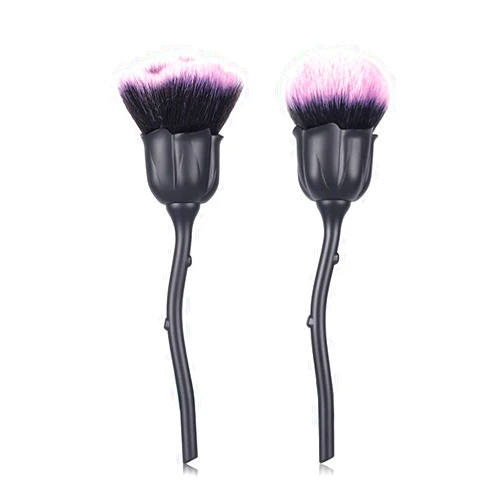 JERCLITY 2 Pieces Rose Makeup Brushes Blush Brush Super Large Face Powder Makeup Brushes for Powder Cosmetic Nail Dust Brush Loose Powder Brush Makeup Manicure Dust Remover Brush for Clean (Black)