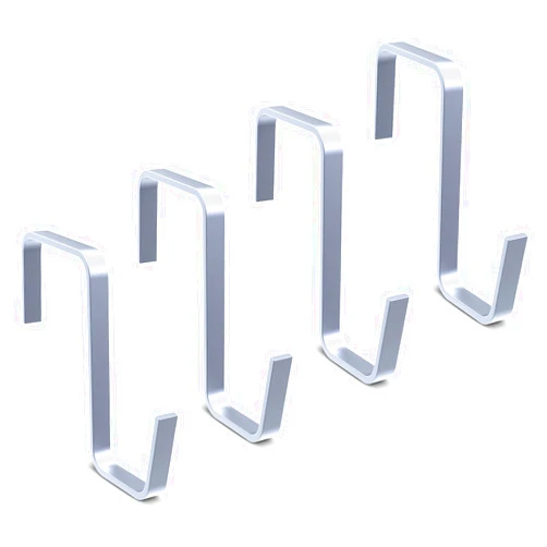 FENTEC Over The Door Hooks, 4 Pack Sturdy Metal Over The Door Hangers Hooks, Grey Door Hooks for Living Room, Kitchen, Bathroom, Bedroom