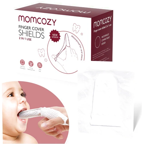 Momcozy Baby Finger Toothbrush, Wipes Toothbrush, Tongue Cleaner & Gum Wipes - 30 Count
