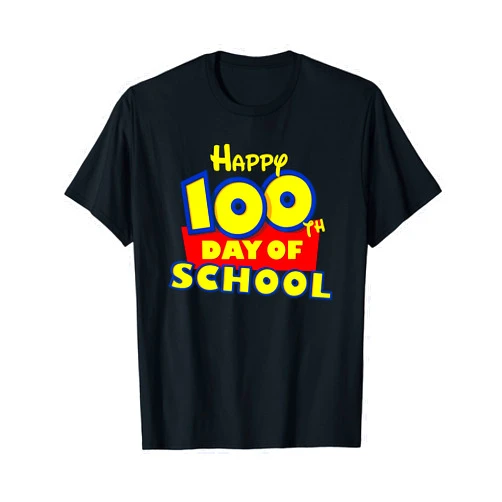 100th Day of School T Shirt Shop Happy 100th Day of School Toy Cartoon for Teacher or Student T-Shirt