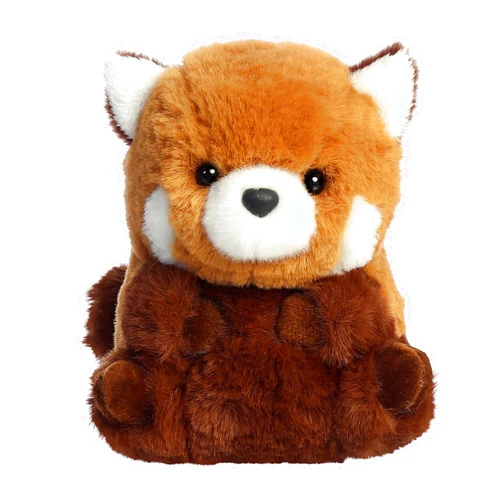 Aurora® Round Rolly Pet™ AKI Red Panda™ Stuffed Animal - Adorable Companions - On-The-Go Fun - Brown 5 Inches