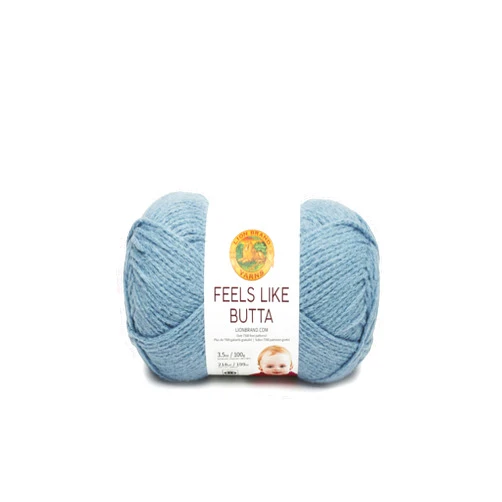 Lion Brand Yarn Feels Like Butta Soft Yarn for Crocheting and Knitting, Velvety, 1-Pack, Dusty Blue